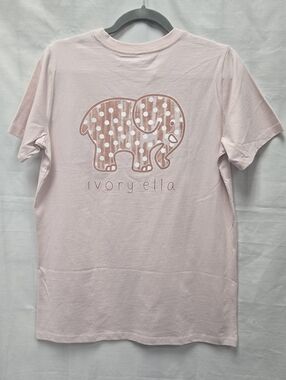 Ivory Ella Polka Dot Pink Elephant Heavy Weight Short Sleeve Shirt